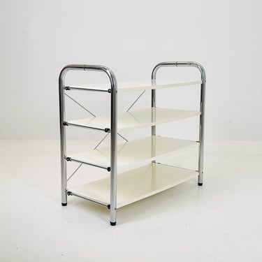 Minimalist white standing shelving system Niklas BY Rutger Andersson for IKEA Sweden 1980s 