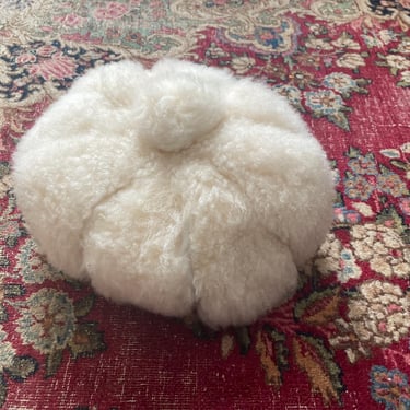 Vintage 1960’s ‘70s genuine shearling tam, sheep’s wool hat | fluffy cozy winter hat, boho pom pom tam 