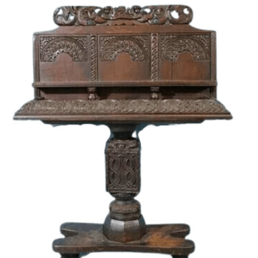 Antique Stand, Jacobean, Heavily Carved, Unusual Mahogany Stand, Gorgeous!!