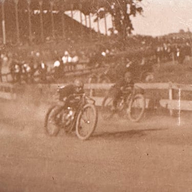 Antique Postcard of Motorcycle Race - Rare RPPC - Early 1900s - Vintage Unusual Photography - Unused - Racetrack Motorcycle Photographs 