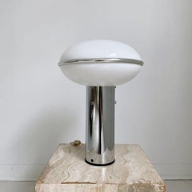 SPACE AGE CHROME & PLASTIC TABLE LAMP, 70's