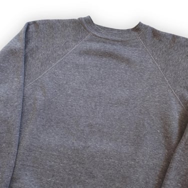 vintage grey sweatshirt / raglan sweatshirt / 1970s dark heather grey crew neck raglan sweatshirt Medium 