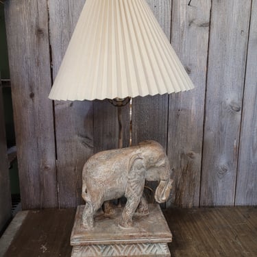 Plaster Elephant Lamp 27.5"X10"x6.5"