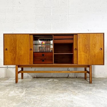 Danish Modern Rosewood Tall Credenza or Sideboard with Bar 