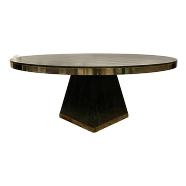 Century Modern Black Cerused Oak Corso 72” Round Dining Table