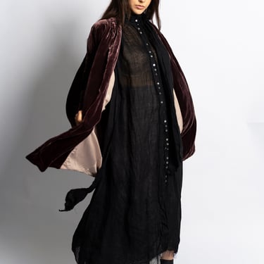 Rosewood Silk Velvet Cocoon Jacket