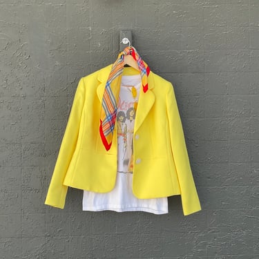 80s Bright Yellow Le Suit Blazer