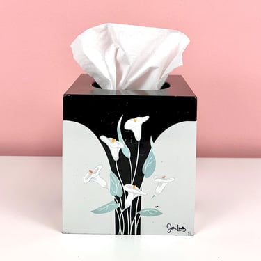 80s Calla Lily Tissue Box Cover by Joan Luntz 