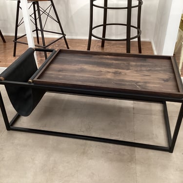 Veneer &amp; Vegan Leather Coffee Table