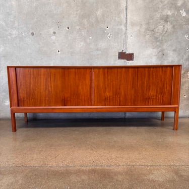 Restored Vintage Danish Teak Tambour Door Sideboard