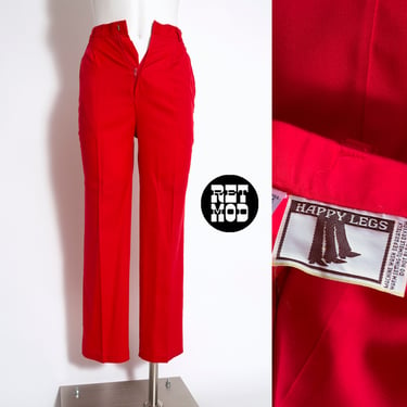 Chic Vintage 70s Red Straight Leg Pants by Happy Legs 