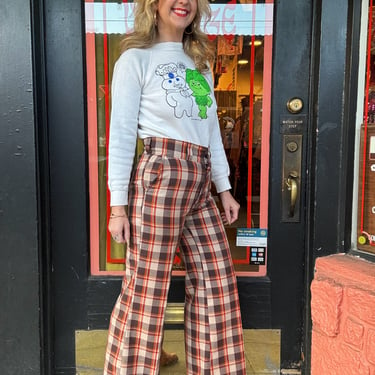 Vintage 70s plaid party pants