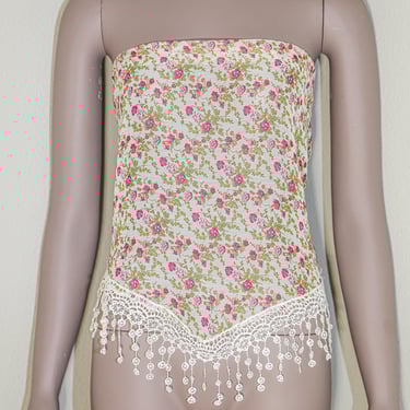 Floral Sheer Lace Scarf Tube Top Bandana Sarong Skirt Vacation Beach Sheer Wrap Pashmina Bandeau Strapless Head Scarf Shawl 