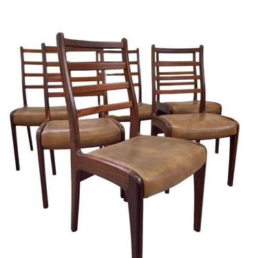 Free Shipping Within Continental US - Vintage Ladder Back Dining Chairs. Possibly Teak. Set of 6 UK Import 