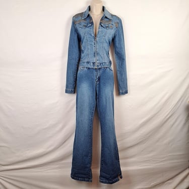 Vintage Y2K Rocawear Denim Jacket & Flared Jeans Set 