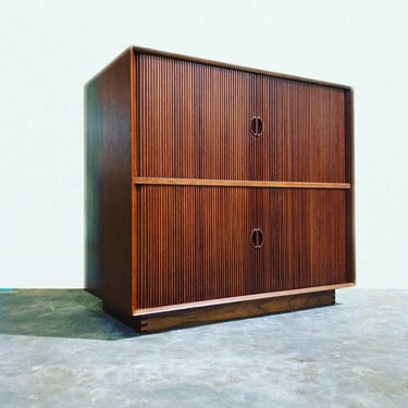 Vintage Danish Modern Peter Hvidt Double Tambour Cabinet 
