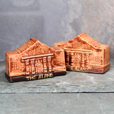 Alamo Salt & Pepper Shakers | Vintage Alamo Souvenir | Ceramic Alamo Salt and Pepper Shakers | circa 1970s | Bixley Shop 