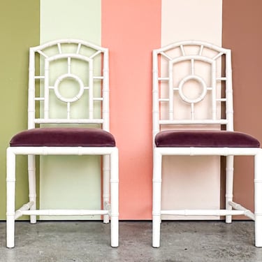 Pair of Palm Beach Style Side Chairs