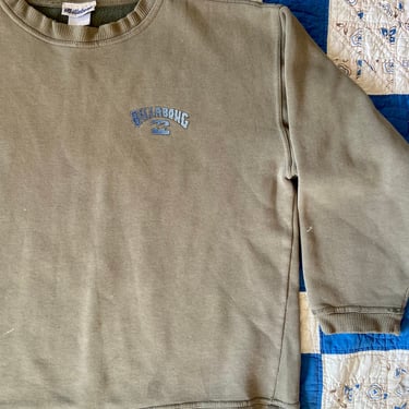 Vintage 90s Billabong Faded Green Distressed Sweatshirt large xl by TimeBa