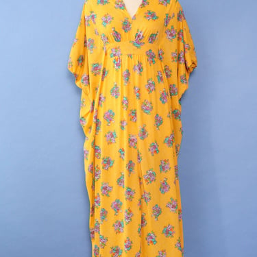 Marigold Bouquet Print Caftan XS-M