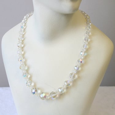 1960s AB Crystal Bead Necklace 
