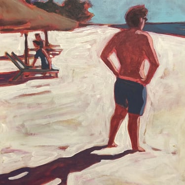 Man on beach  |  Original Acrylic Painting on Canvas 16