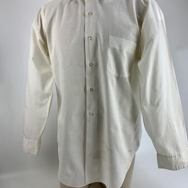 Vintage 1960's Dress Shirt - ARROW Label - Made in the USA - All Cotton - Interesting Check Weave - Men's Size Medium 