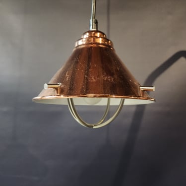 Small Contemporary Copper Pendant Light 6.75" x 38"