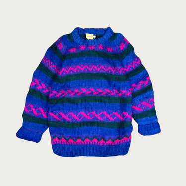 (XL) Vibrant Multicolor Wool Sweater