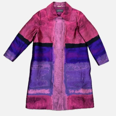 Alberta Ferretti Watercolor Brocade Coat