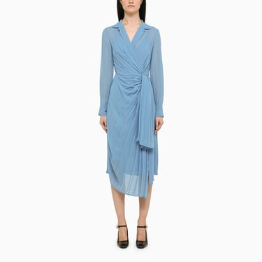 Dries Van Noten Light blue wrap dress