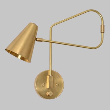 Articulated Brass Sconce  Wall Lamp MCM Style with Dimmer 