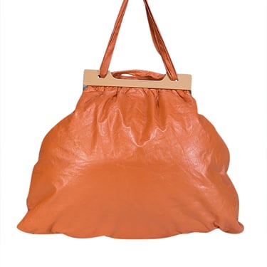 Marni - Orange Soft Leather Large Shoulder Bag