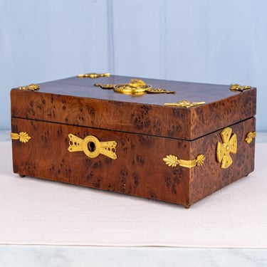 Antique Egyptian Revival Wood & Brass Box