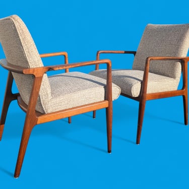 Mid Century Modern Walnut Side Chairs 