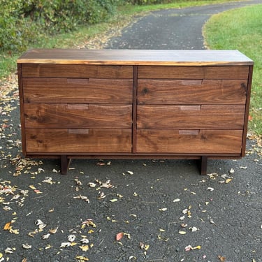 George Nakashima Inspired Dresser , Live Edge Dresser , Mid Century Modern Bedroom Furniture , Walnut Dresser 