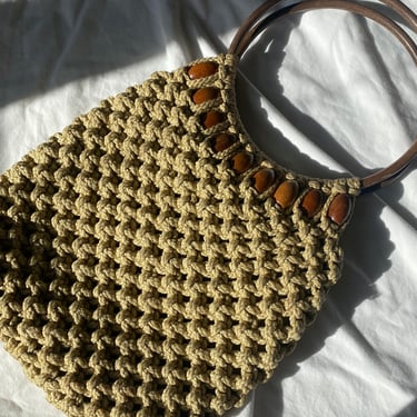 70s Crochet Circle Shoulder Purse 