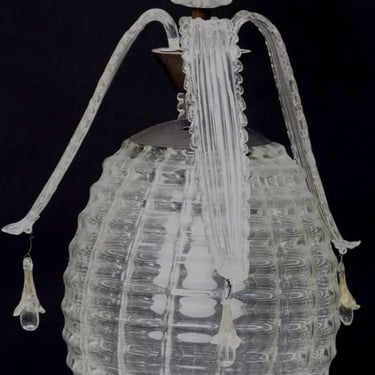 Mid-Century Italian Murano Glass Pineapple Hanging Ceiling Lamp 