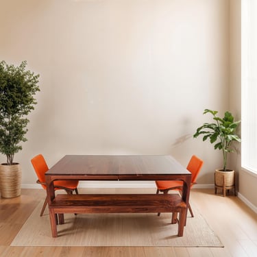 Solid Walnut Dining Table, Expandable Table with Leaves. Handmade in USA. 