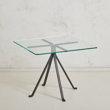 Petite Iron + Glass Top 'Cuginetto' Coffee Table by Enzo Mari, Italy 1970s