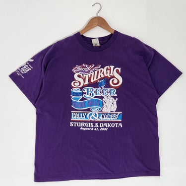 Vintage 2002 Sturgis Beer Festival Purple T-Shirt Sz. L