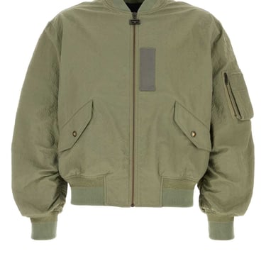 Givenchy Men Sage Green Tech Fabric Bomber Jacket