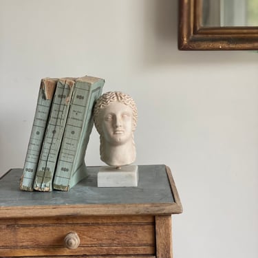 antique french stone bust on marble base