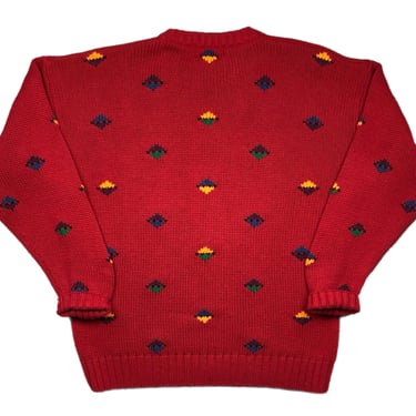 Vintage 80s/90s Eddie Bauer Outdoor Outfitters Flower Style Print Knit Sweater Size Medium/Large 