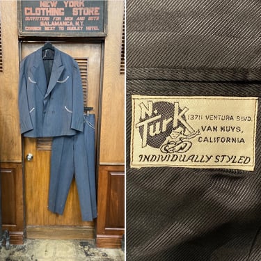 Vintage 1950’s Size XL N. Turk Original Western Cowboy Rockabilly Suit, Jacket, Sportcoat, Blazer, Pants, Rockabilly Suit, 1950s Suit, XL 