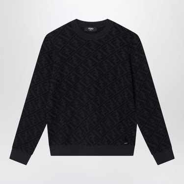 Fendi Ff Jacquard Pattern Grey/Black Pullover Men