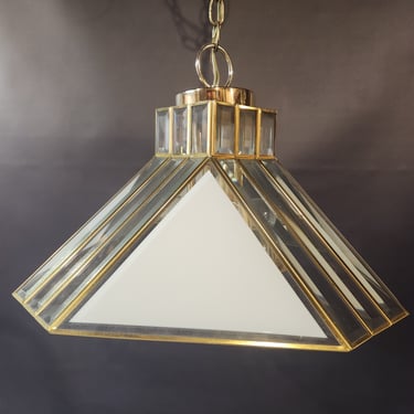 Brass and Glass Pendant Light 20 x 13