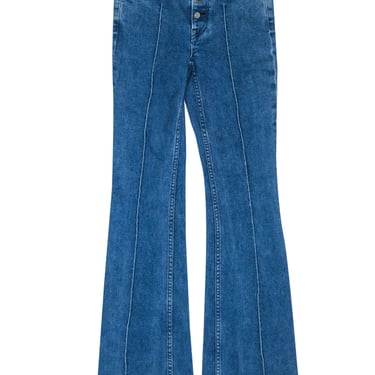 Cotton Citizen - Medium Wash Pintuck Flare Jeans Sz 0