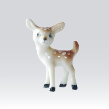 Miniature Ceramic Reindeer Figure, Mini Deer, Holiday Scenes 