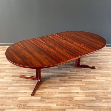 Expanding Danish Modern Rosewood Dining Table w/ Pedestal Legs, c.1960’s 